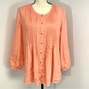 KATE HILL 100%Linen blouse Size Medium